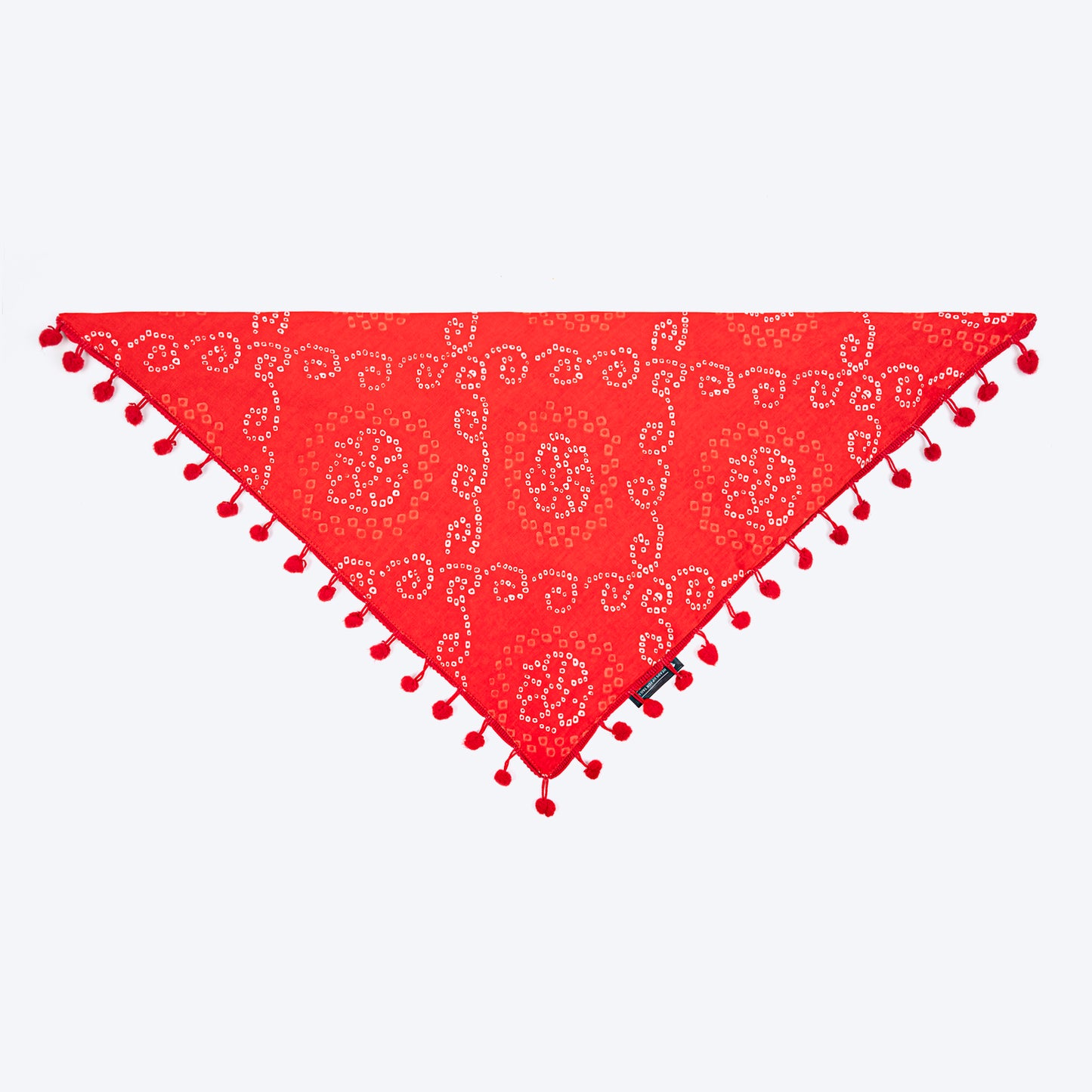 HUFT Bandhani Breeze Knot Bandana For Dog - Red - Heads Up For Tails