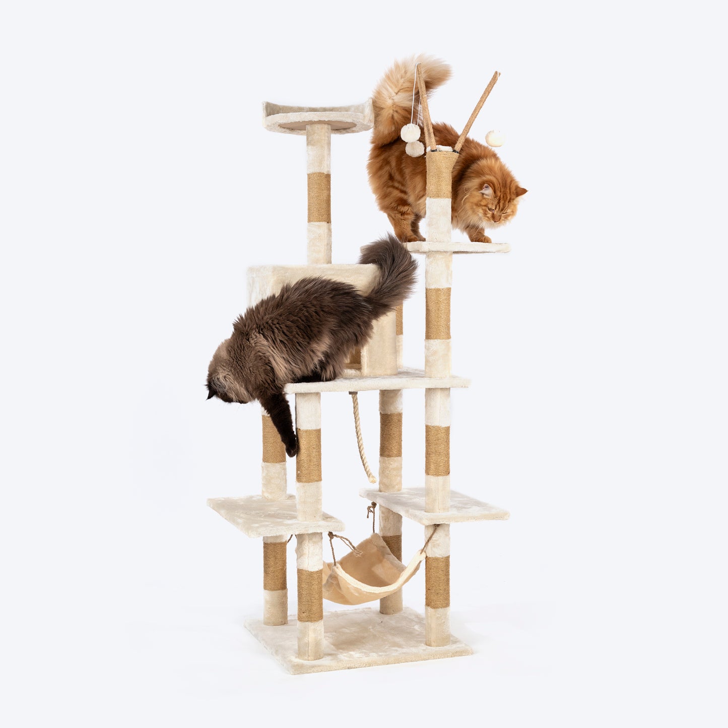 HUFT Purrch Paradise Multipurpose Cat Tree - Beige - Heads Up For Tails