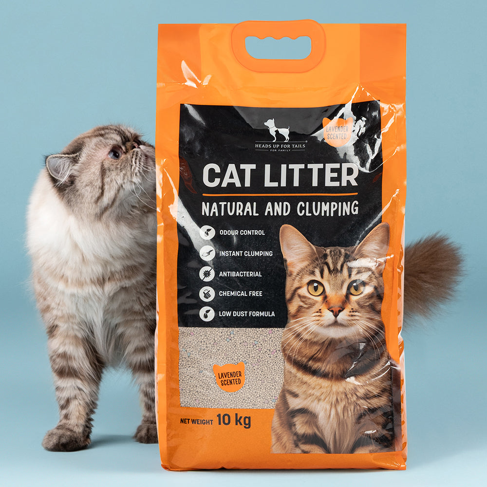HUFT Cat Litter (Natural & Clumping) - Lavender Scented - 10 kg - Heads Up For Tails