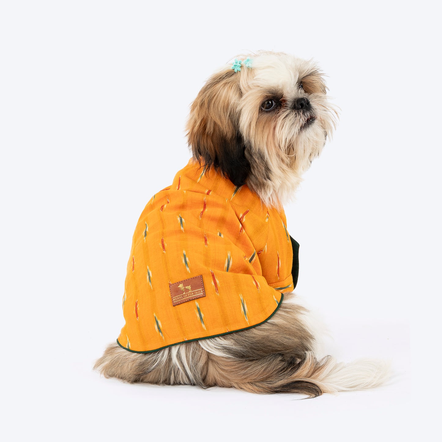 HUFT EthniPaw Ikat Kurta For Dog - Mustard - Heads Up For Tails