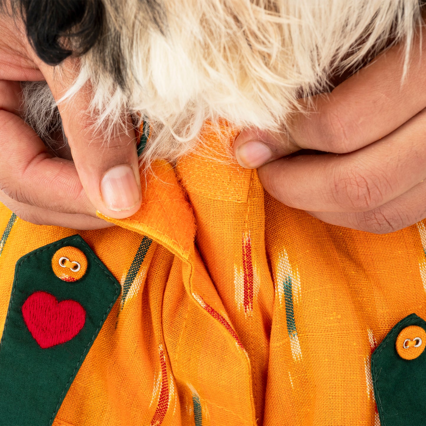 HUFT EthniPaw Ikat Kurta For Dog - Mustard - Heads Up For Tails