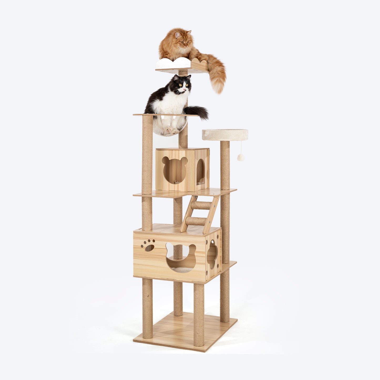HUFT Woodsy Whiskers Multipurpose Cat Tree - Beige - Heads Up For Tails