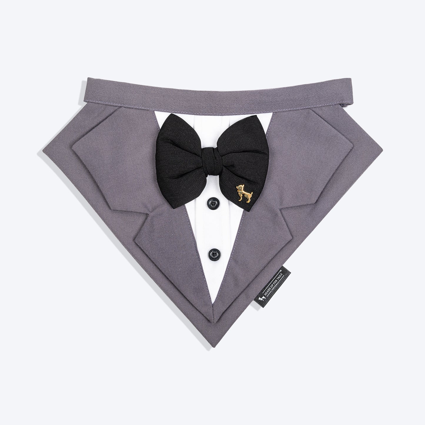 HUFT Pooch in a Suit Bandana For Dog - Grey - Heads Up For Tails