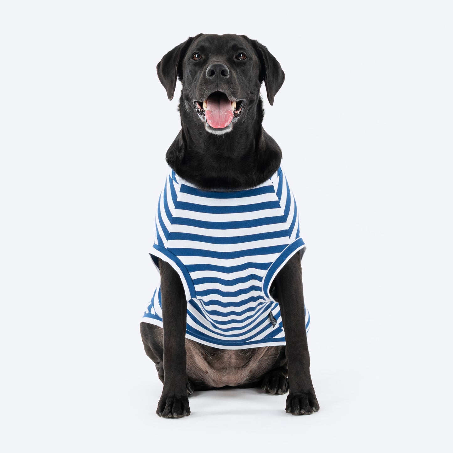 HUFT Best Dog Striped T-Shirt For Dog - Navy Blue & White - Heads Up For Tails