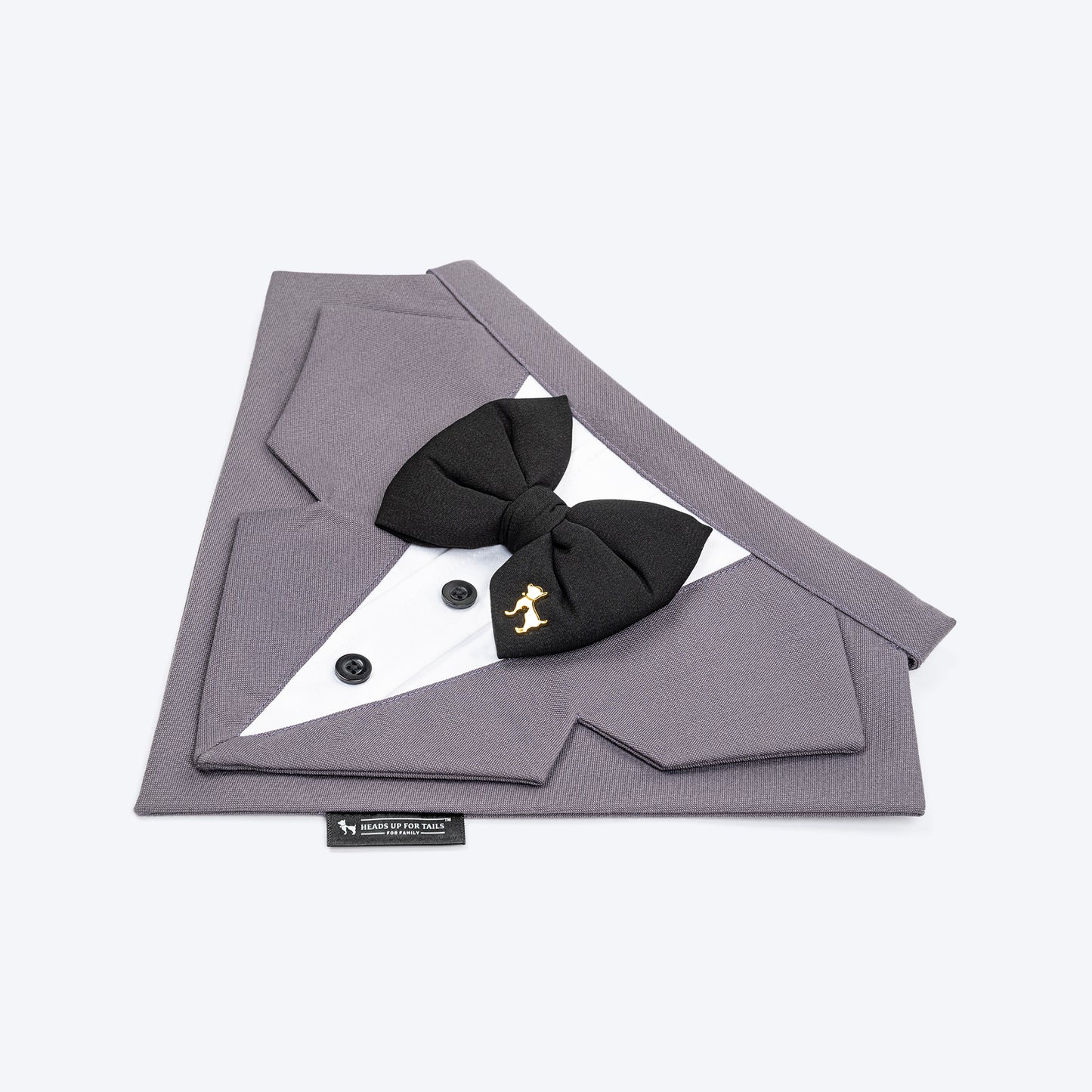 HUFT Pooch in a Suit Bandana For Dog - Grey - Heads Up For Tails