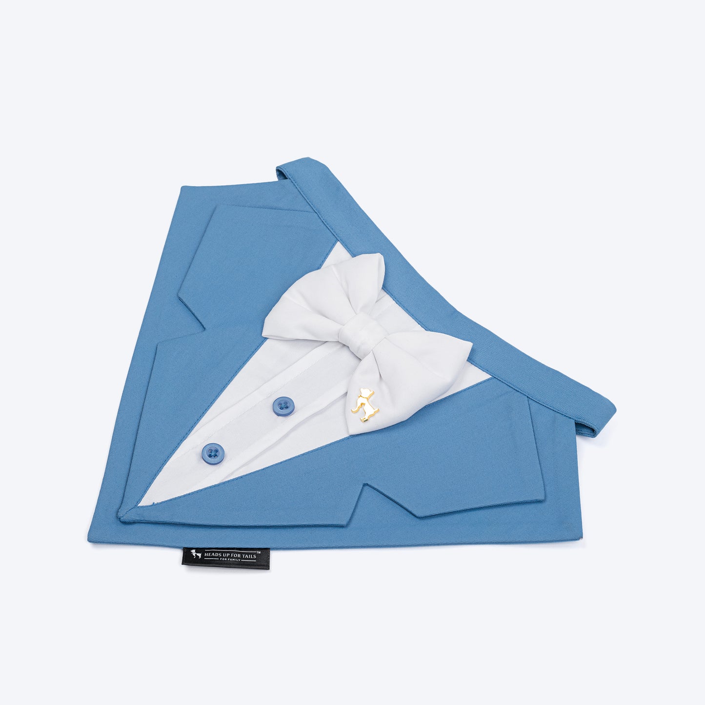 HUFT Gala Paws Tuxedo Bandana For Dog - Blue - Heads Up For Tails