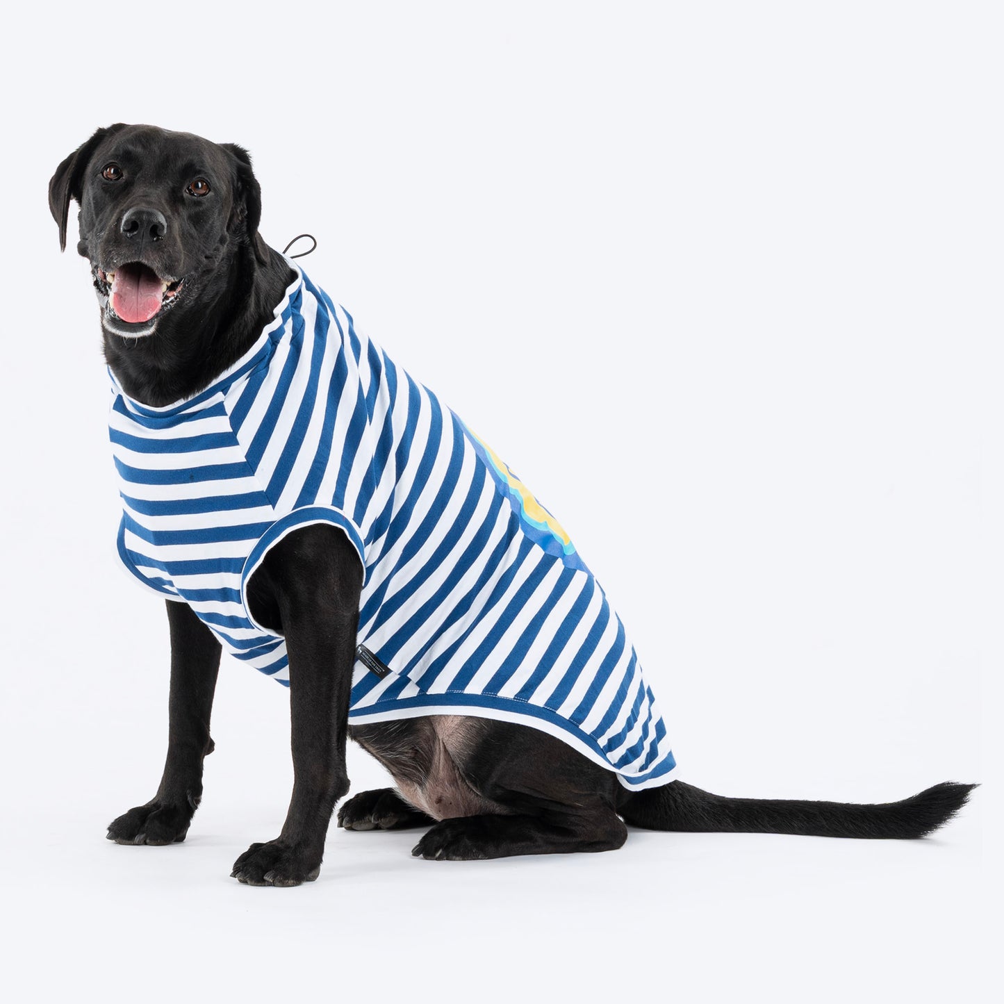 HUFT Best Dog Striped T-Shirt For Dog - Navy Blue & White - Heads Up For Tails