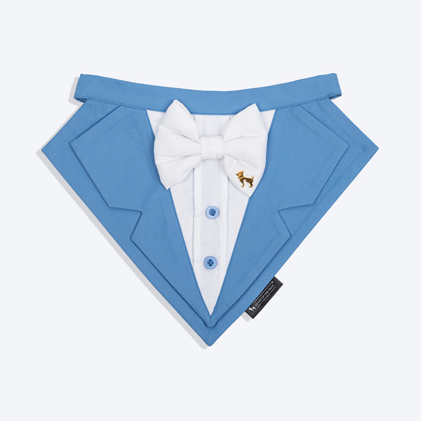 HUFT Gala Paws Tuxedo Bandana For Dog - Blue - Heads Up For Tails
