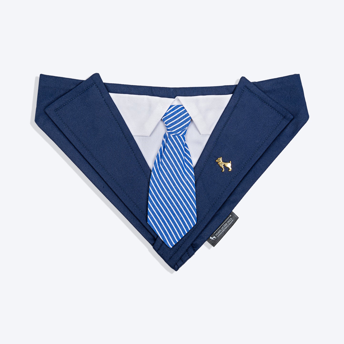 HUFT Bow Wow Tuxedo Bandana for Dog - Navy - Heads Up For Tails