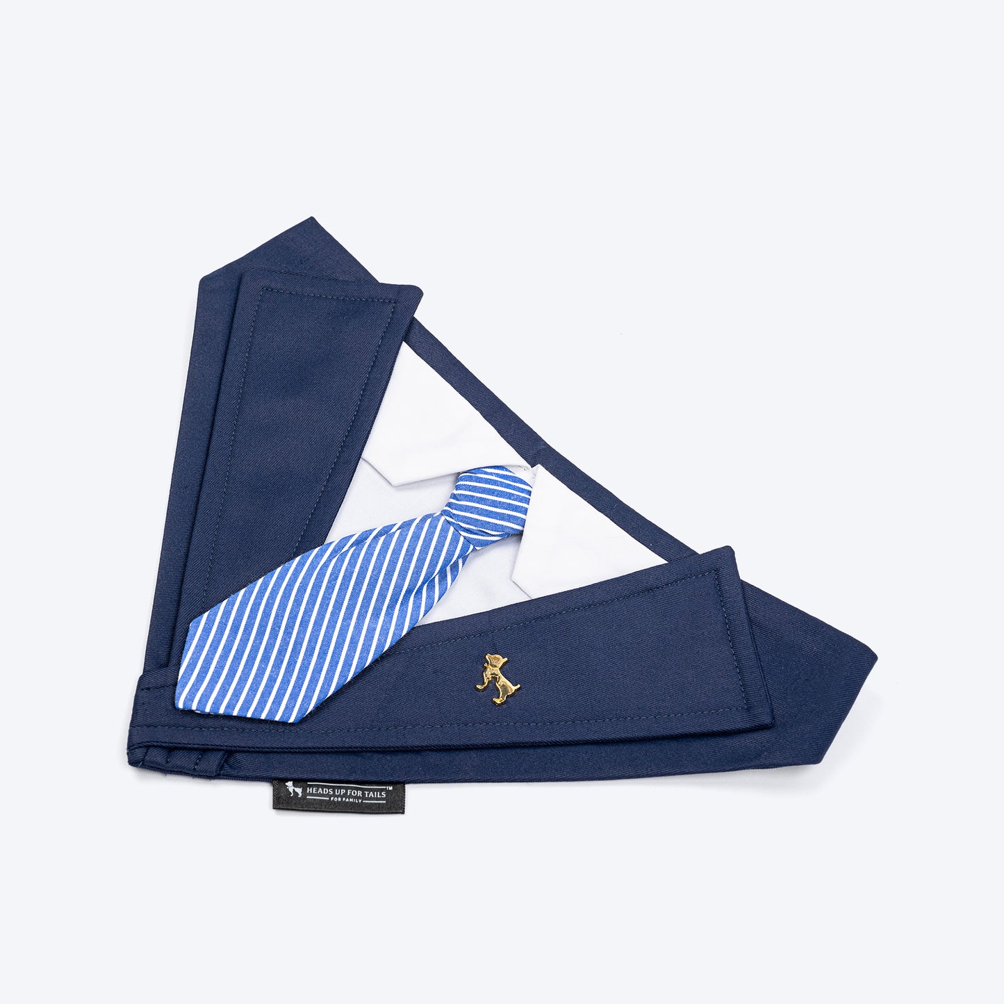 HUFT Bow Wow Tuxedo Bandana for Dog - Navy - Heads Up For Tails