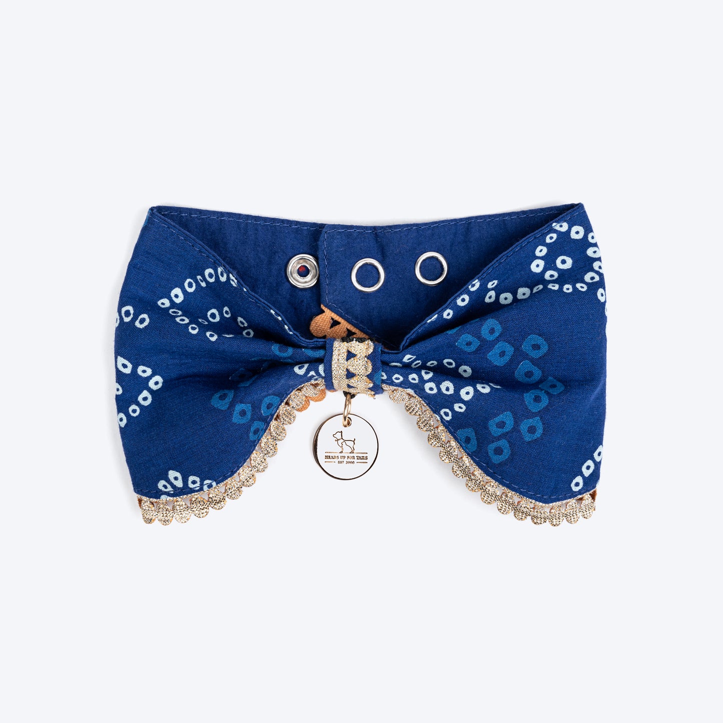 HUFT Bandhani Breeze Scarf For Dog & Cat - Blue - Heads Up For Tails