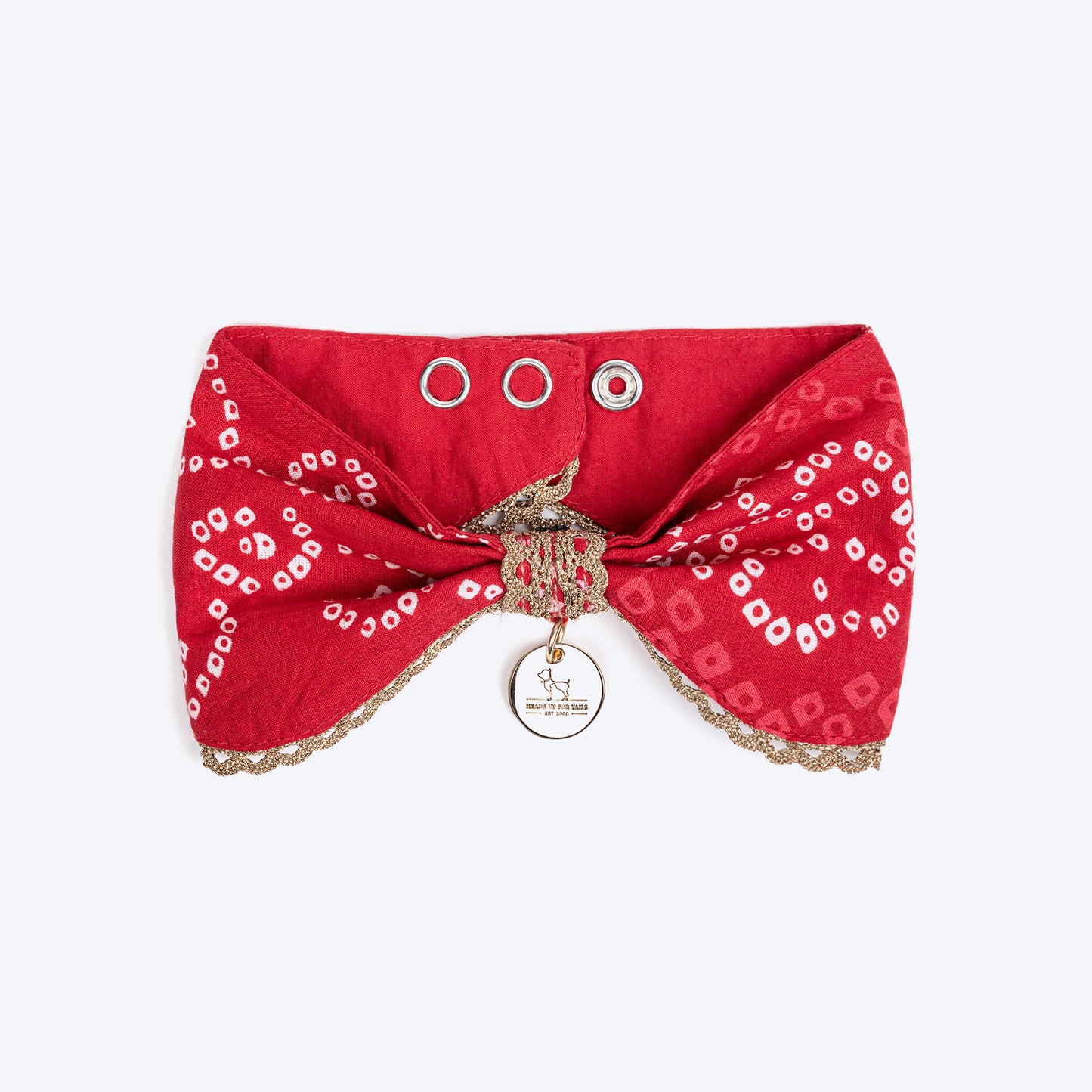 HUFT Bandhani Breeze Scarf For Dog & Cat - Red - Heads Up For Tails