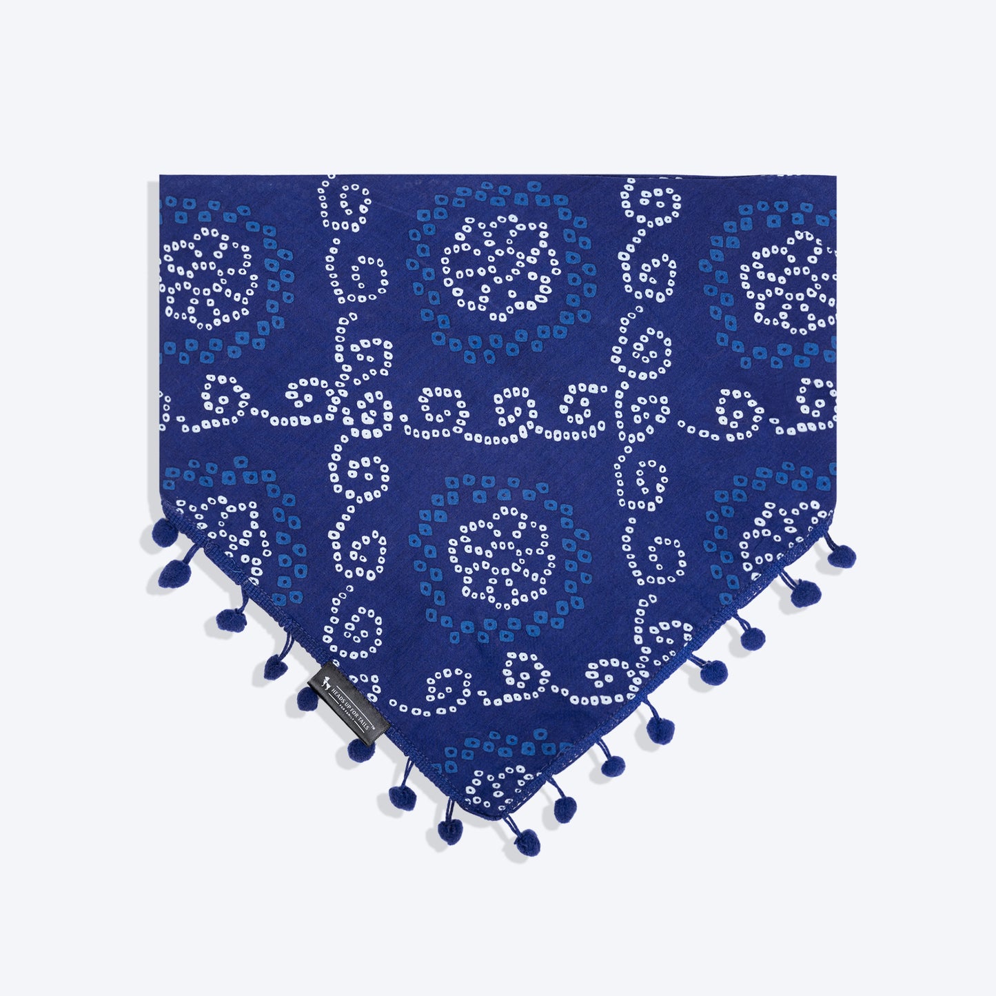 HUFT Bandhani Breeze Knot Bandana For Dog - Blue - Heads Up For Tails