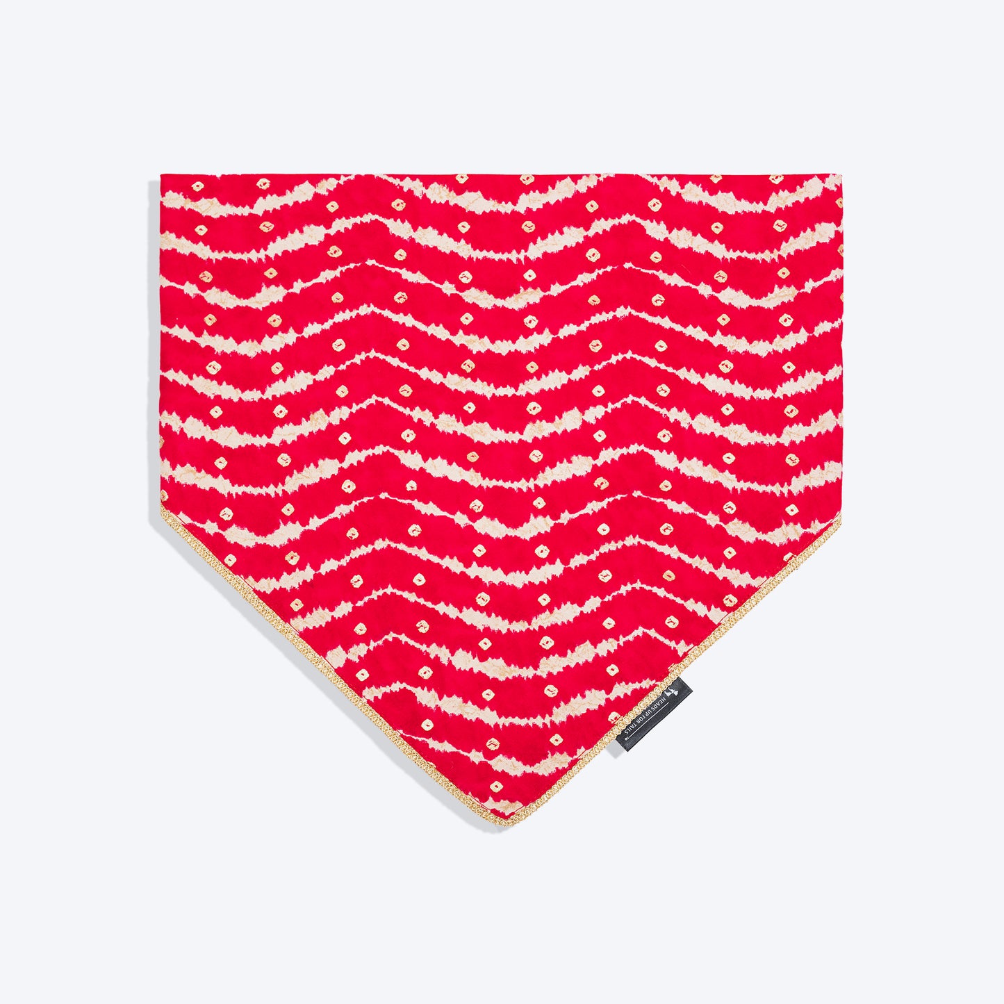 HUFT Leheriya Luxe Knot Bandana For Dog - Pink - Heads Up For Tails