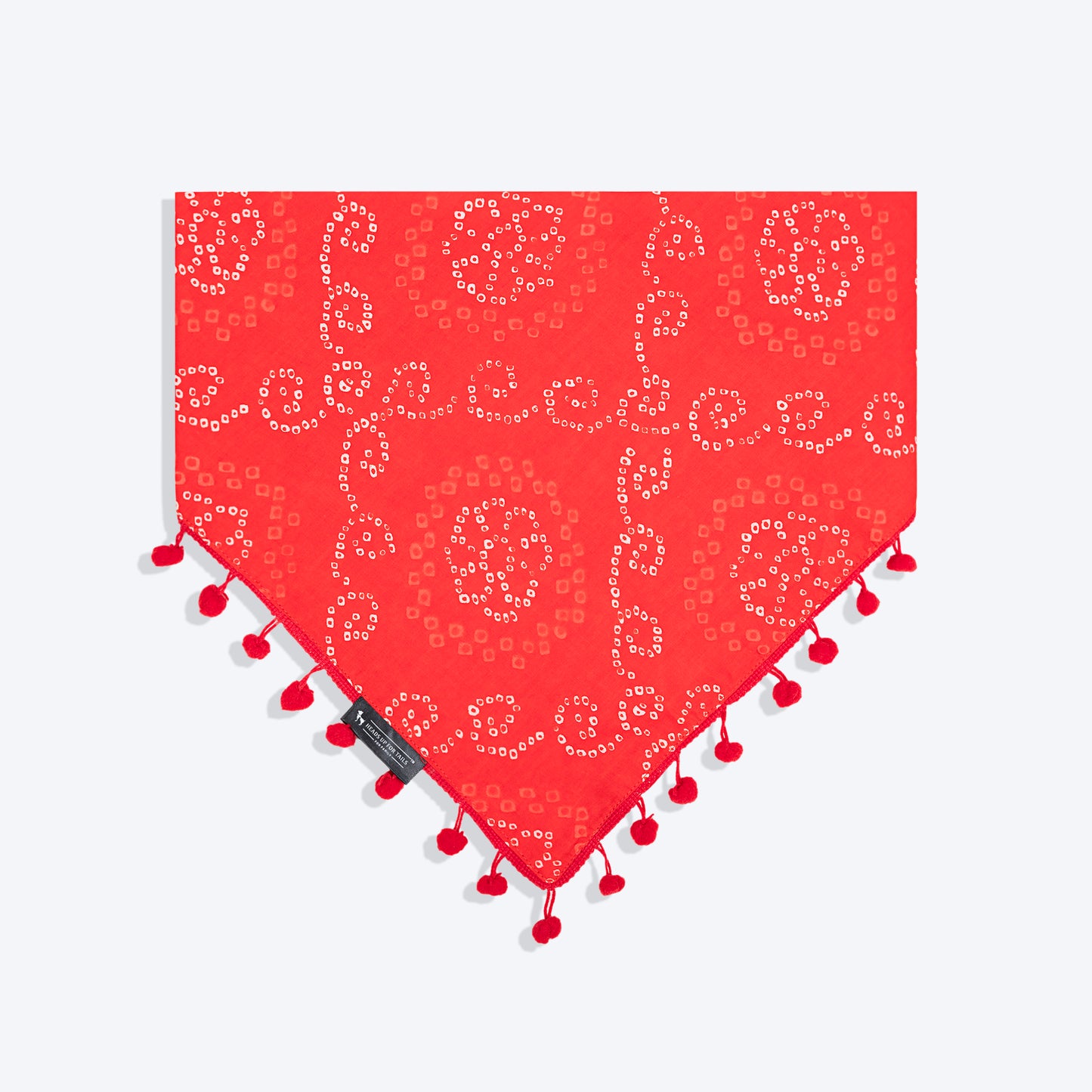 HUFT Bandhani Breeze Knot Bandana For Dog - Red - Heads Up For Tails