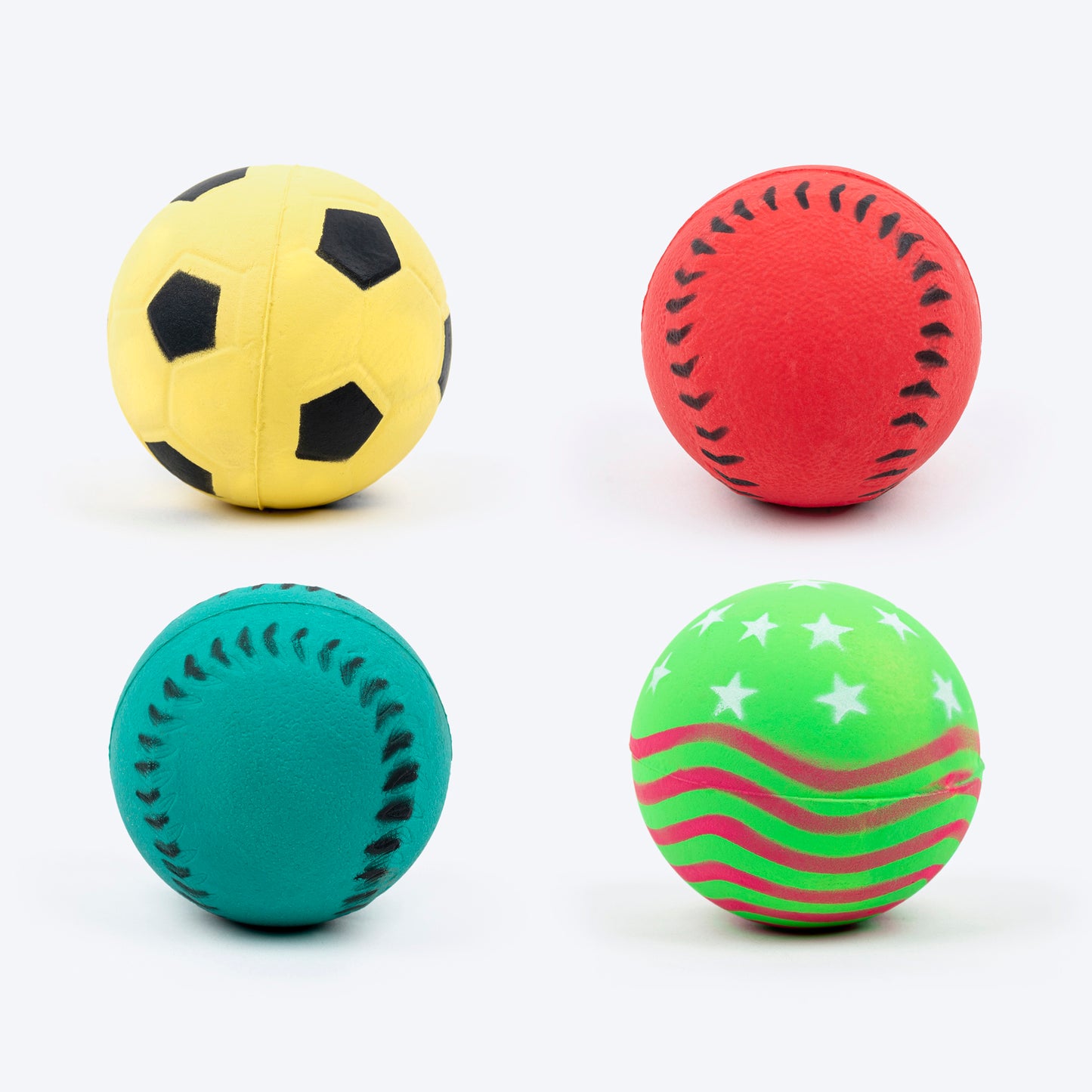 TLC Rubber Bouncy Balls For Dog - Assorted - Set Of 3 - Heads Up For Tails