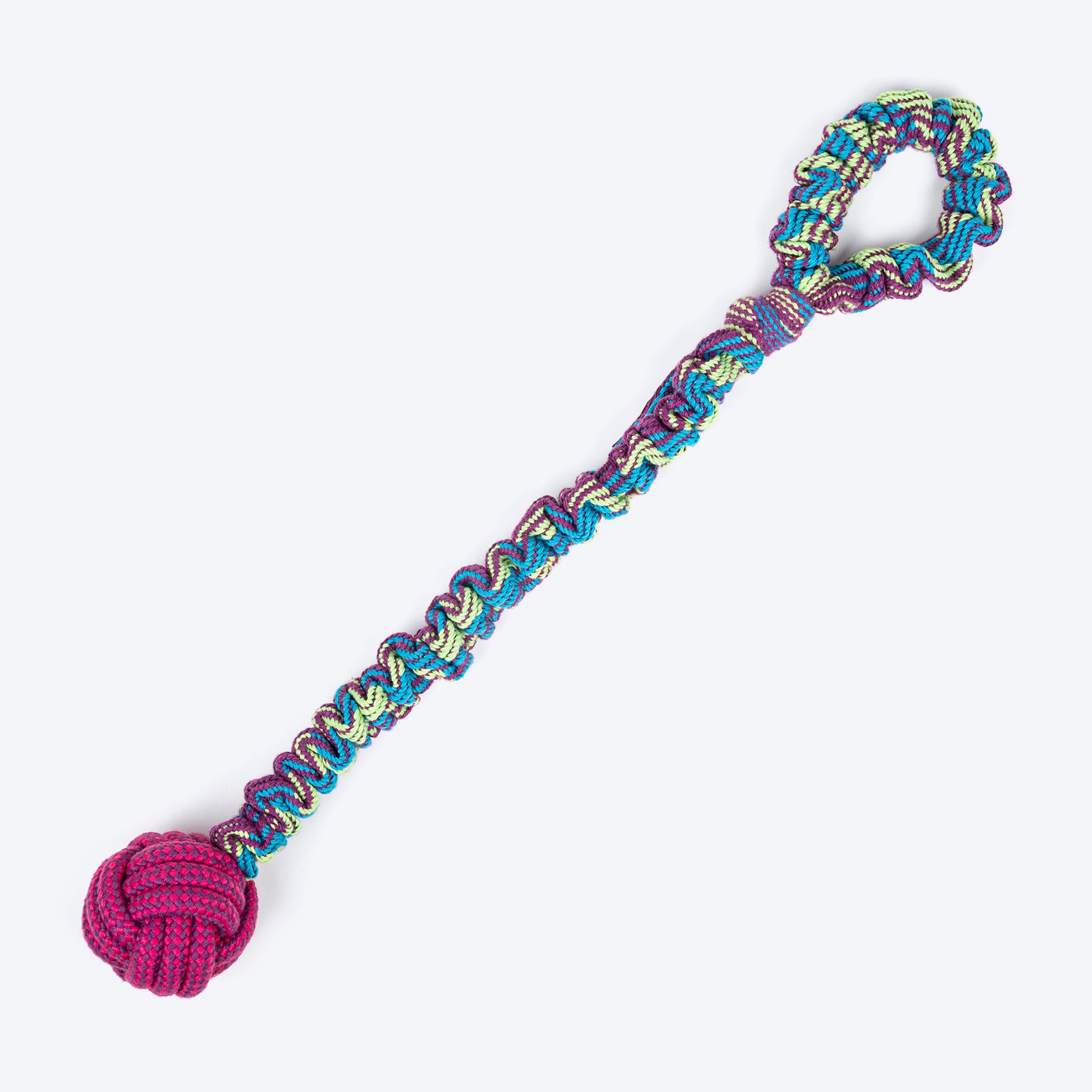 Dash Dog Catch-Me-Knot Bungee Rope Toy For Dog - Purple - Heads Up For Tails