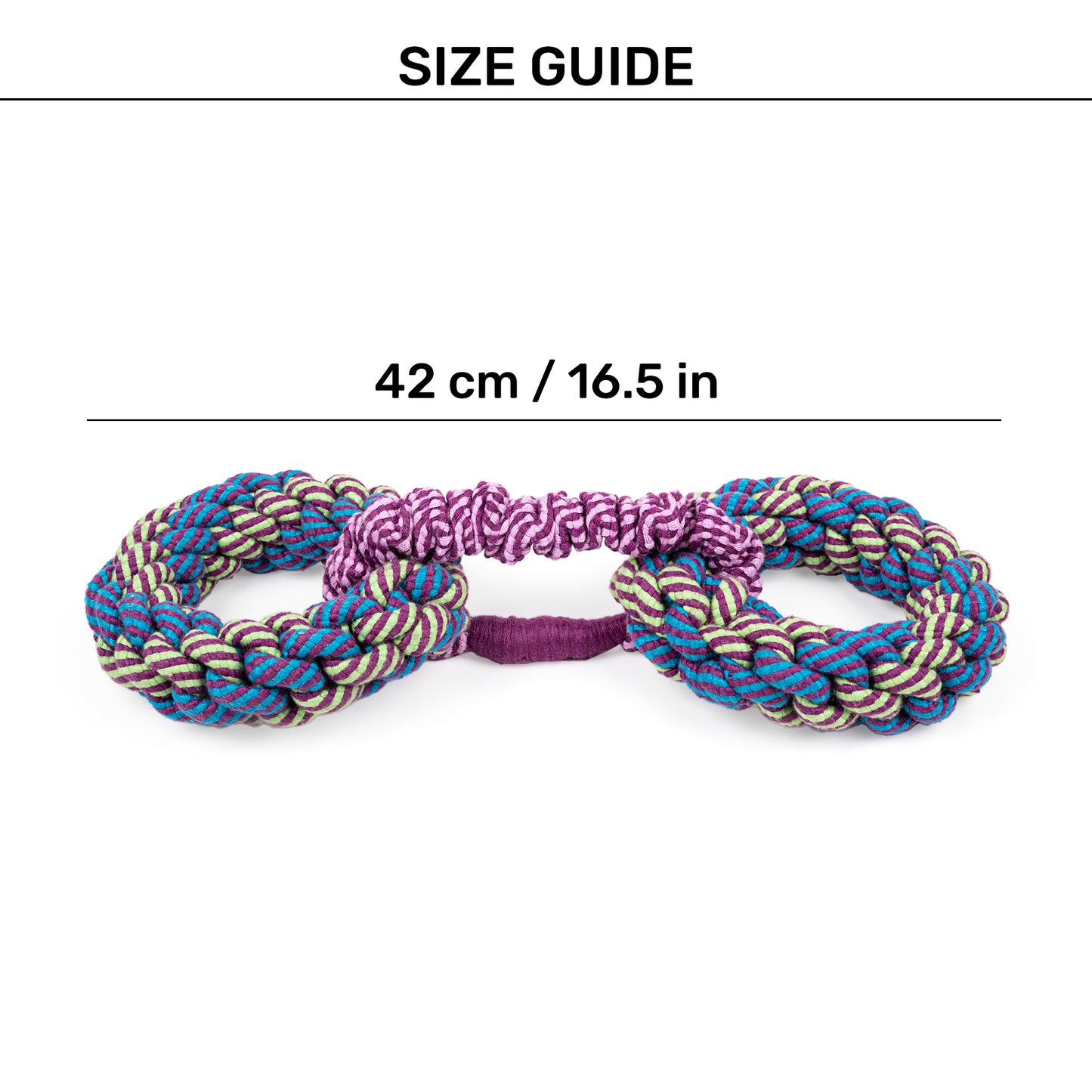 Dash Dog Double Donut Bungee Rope Toy For Dog - Blue - Heads Up For Tails