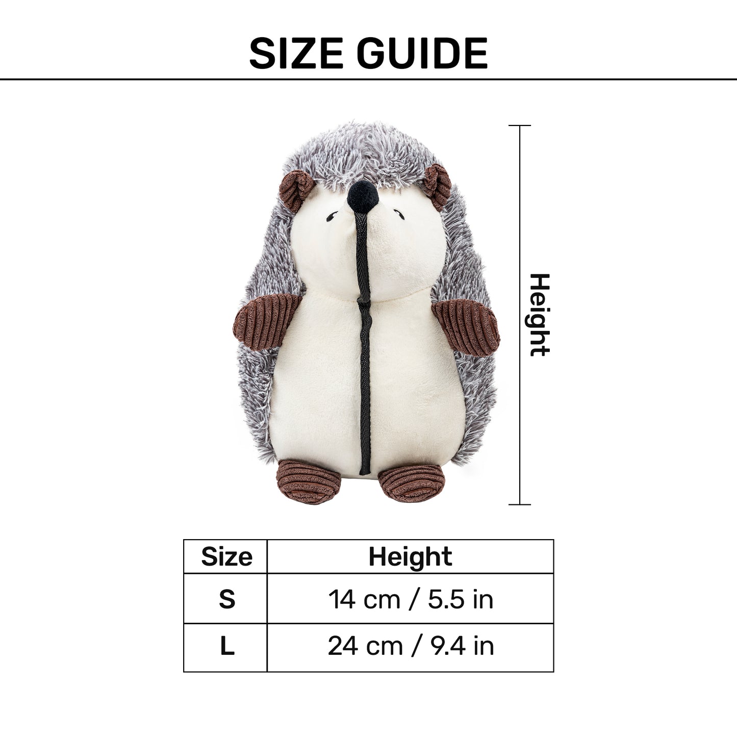 Dash Dog Harry The Hedgehog Toy For Dog - Grey - Heads Up For Tails
