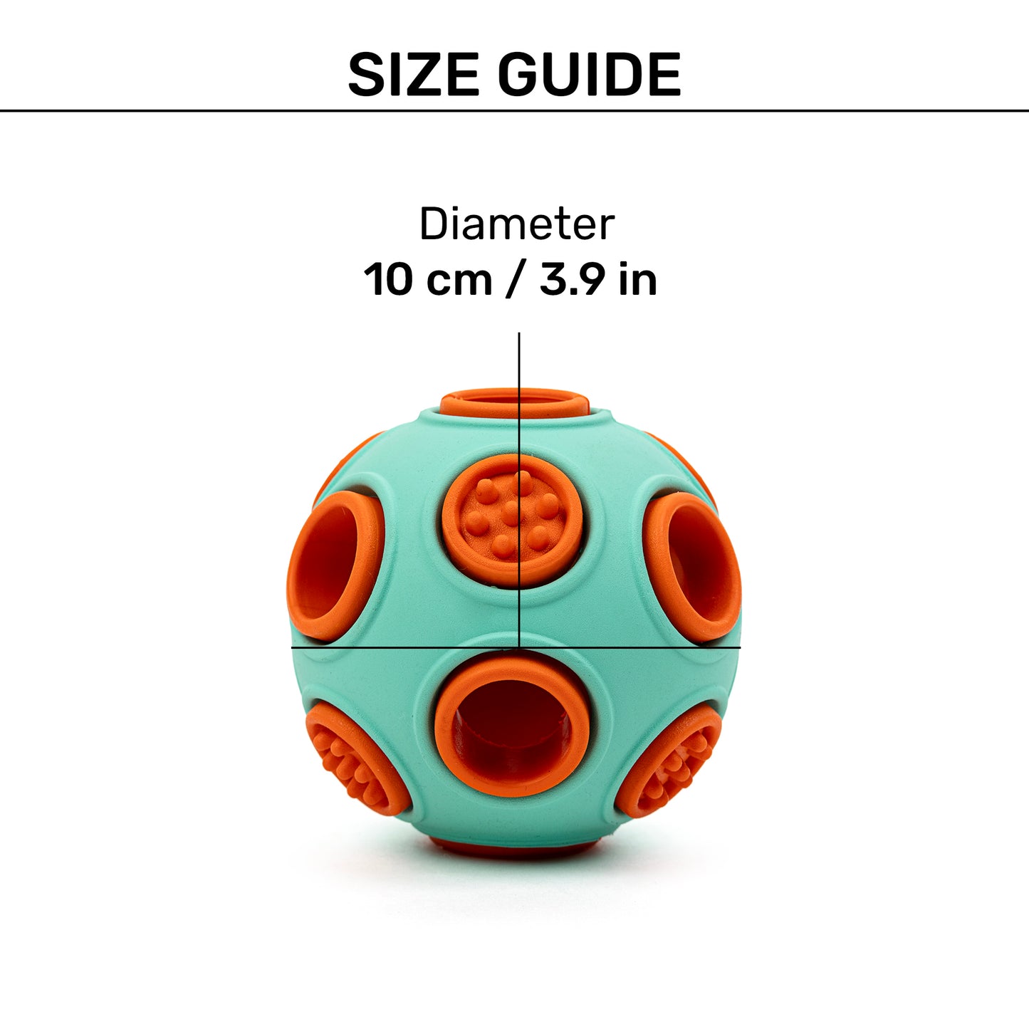 Dash Dog Toss ‘n’ Treat Ball Chew Toy For Dog - Blue & Orange - S - Heads Up For Tails