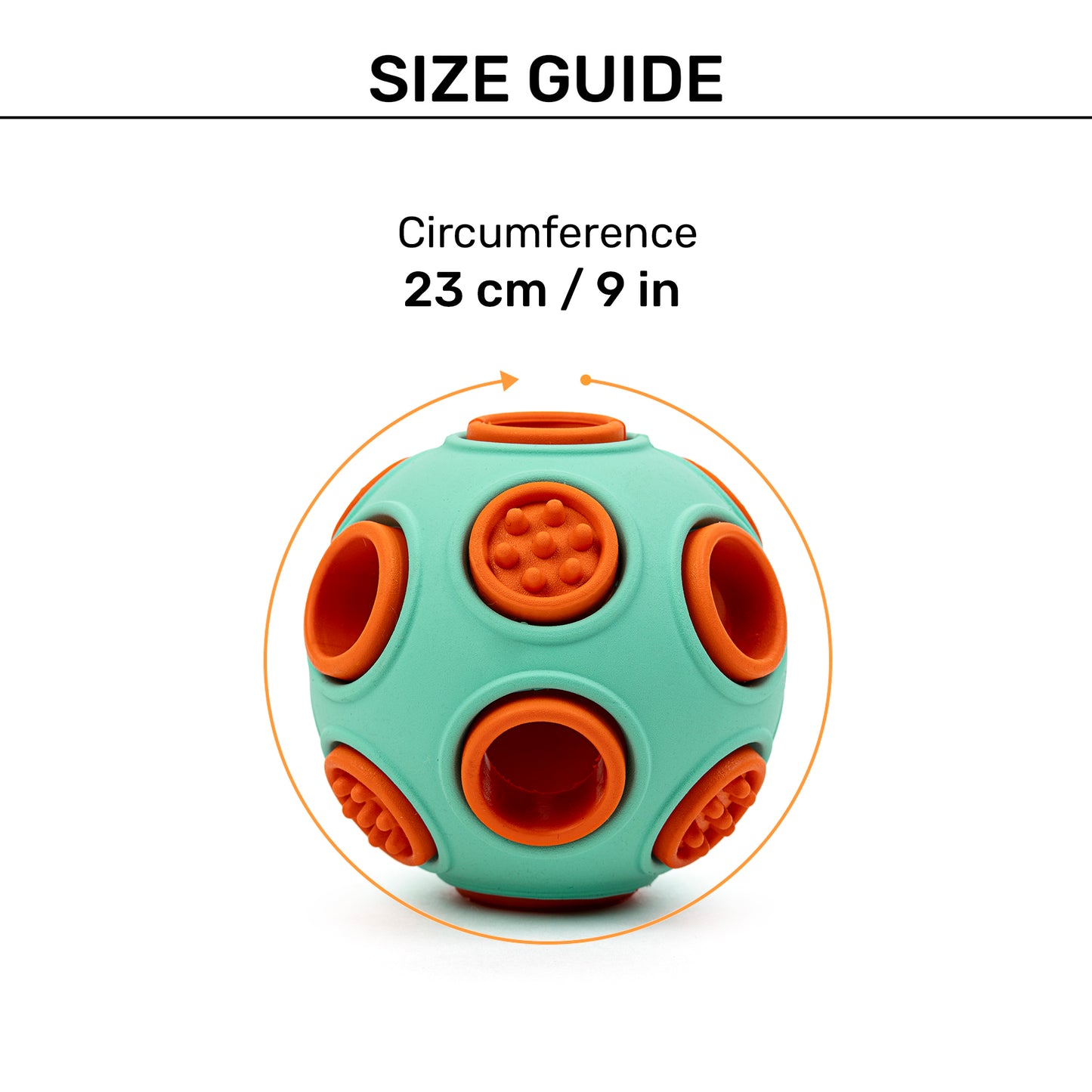 Dash Dog Toss ‘n’ Treat Ball Chew Toy For Dog - Blue & Orange - S - Heads Up For Tails