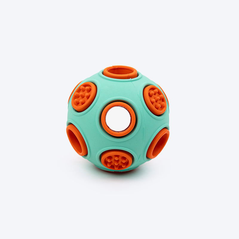 Dash Dog Toss ‘n’ Treat Ball Chew Toy For Dog - Blue & Orange - S - Heads Up For Tails