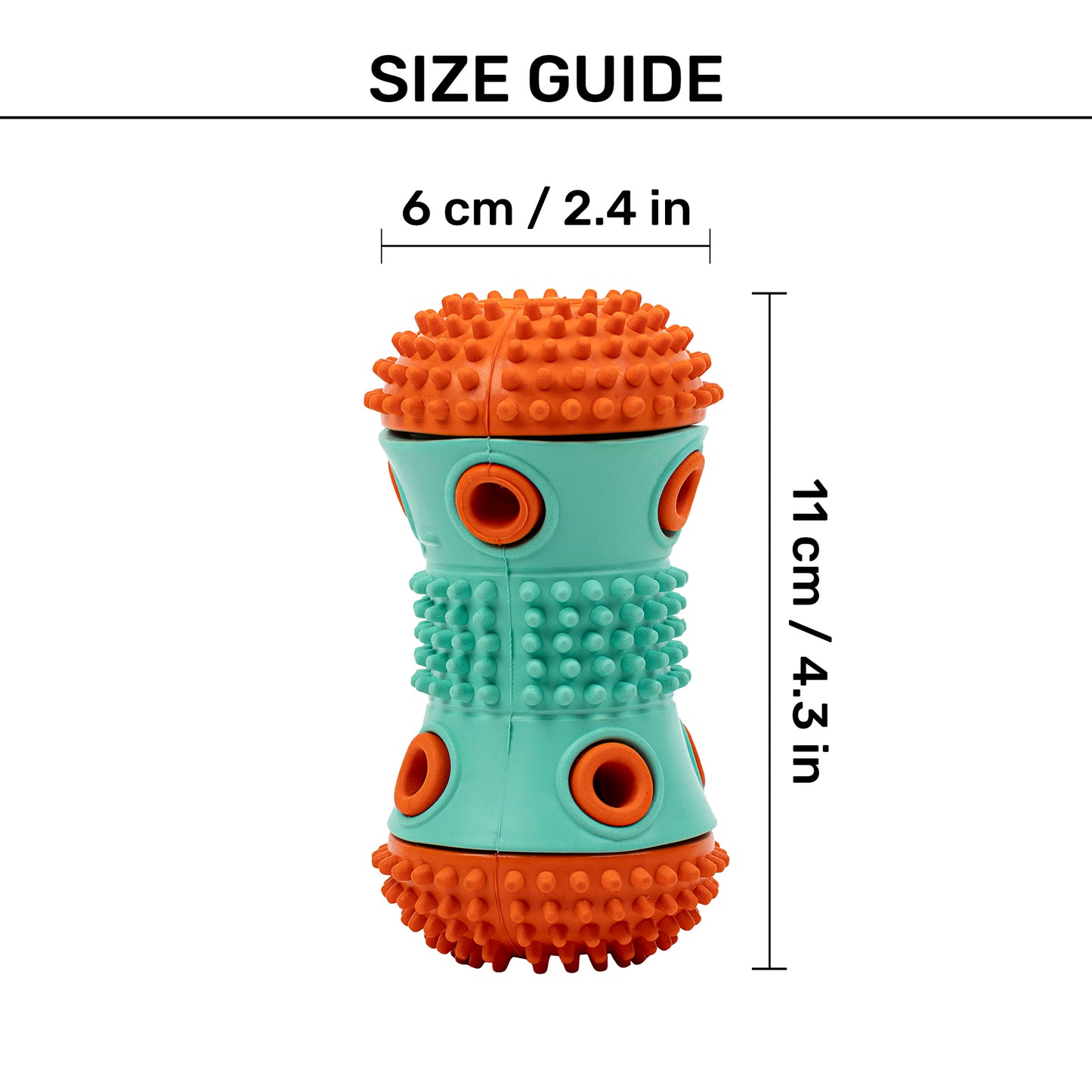 Dash Dog Dumbbell Treat Chew Toy For Dog - Blue & Orange - Heads Up For Tails