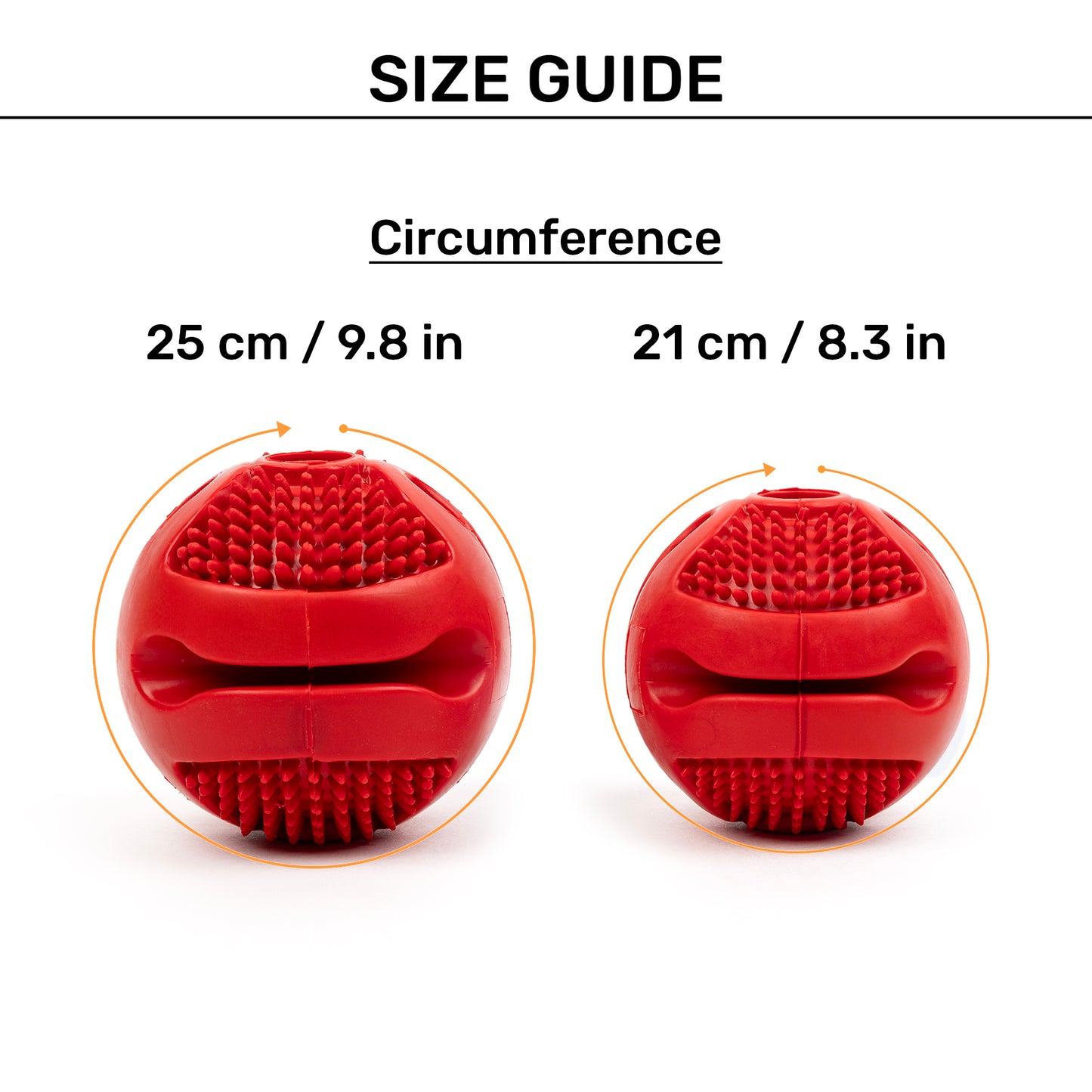 Dash Dog Spikey Snacker Chew Ball Dog Toy - Red - Heads Up For Tails