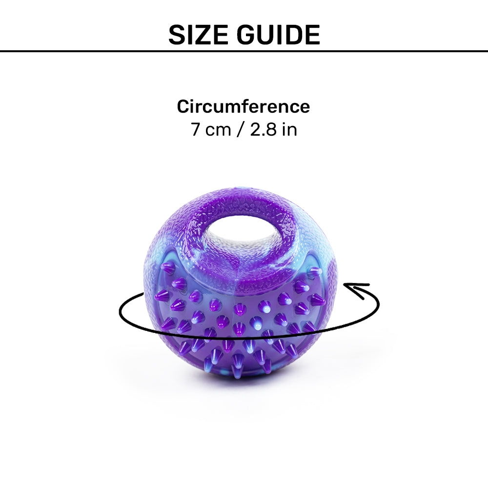 Dash Dog Crunch Munch Ball Toy For Dog - Purple & Blue - Heads Up For Tails