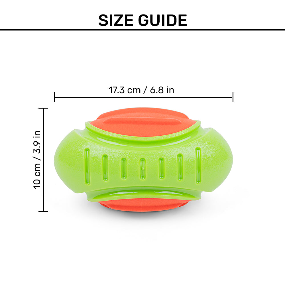 Dash Dog Sprinter Fetch Toy For Dog - Green & Orange - L - Heads Up For Tails