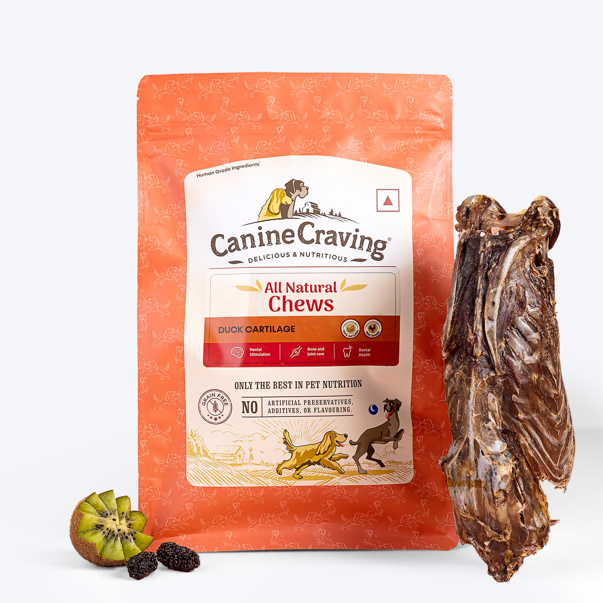 Canine Craving Duck Chew - Whole Cartilage Dog Chew Treat - 1 Pc - Heads Up For Tails