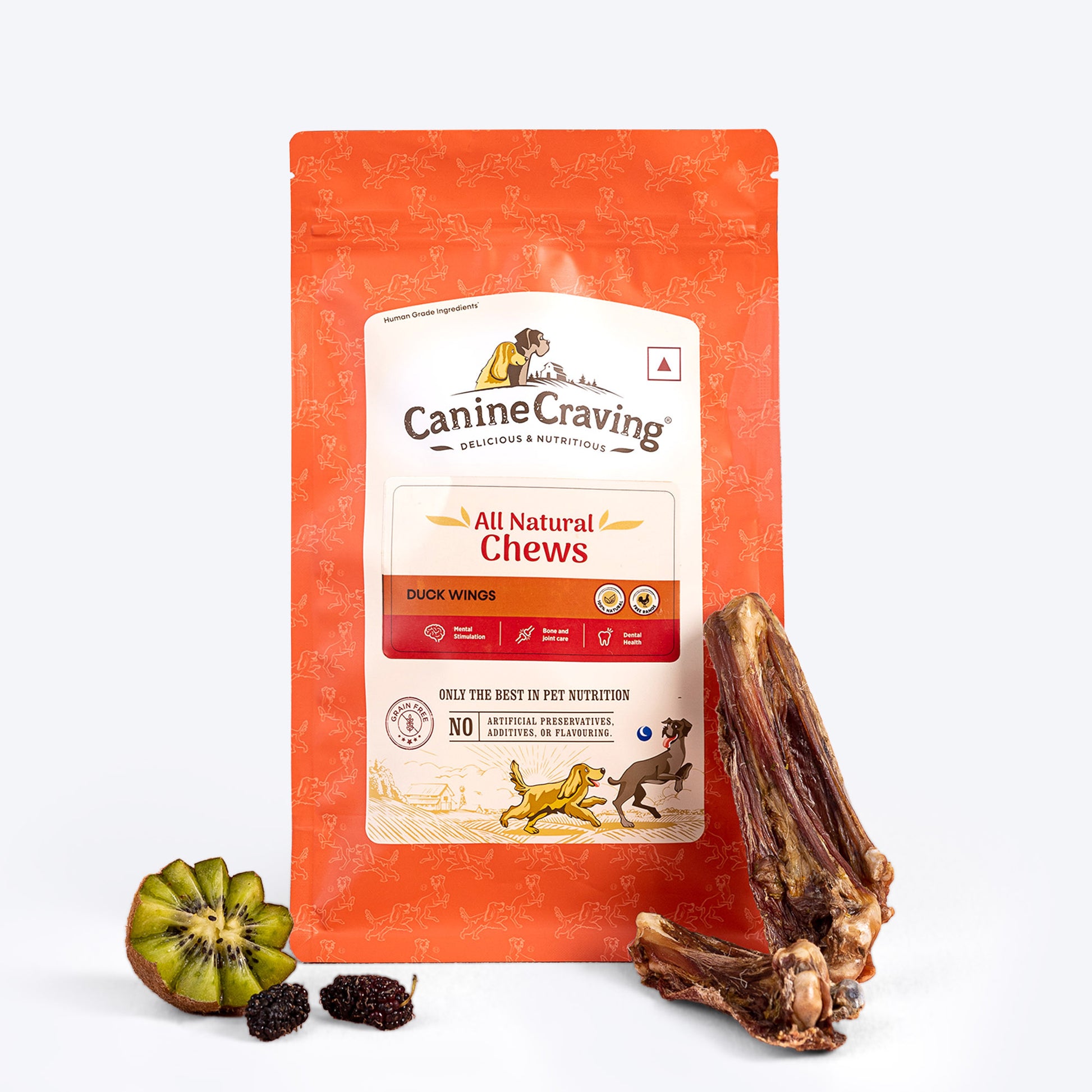 Canine Craving Duck Chew - Whole Wings Dog Chew Treat - 2 Pcs - Heads Up For Tails