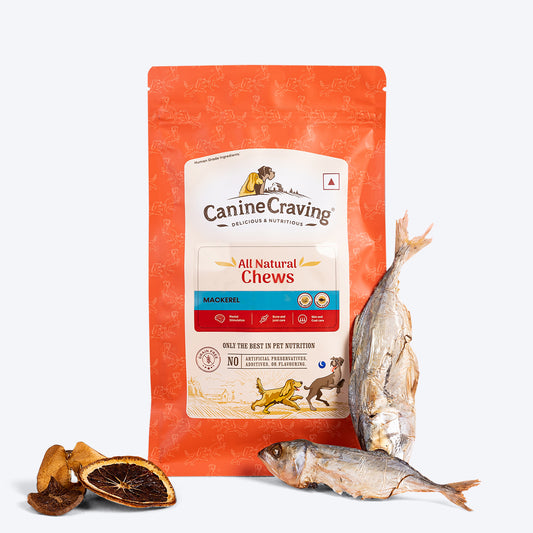 Canine Craving All Natural Chews Grain Free Mackerel Dog Treats - 70 g - Heads Up For Tails