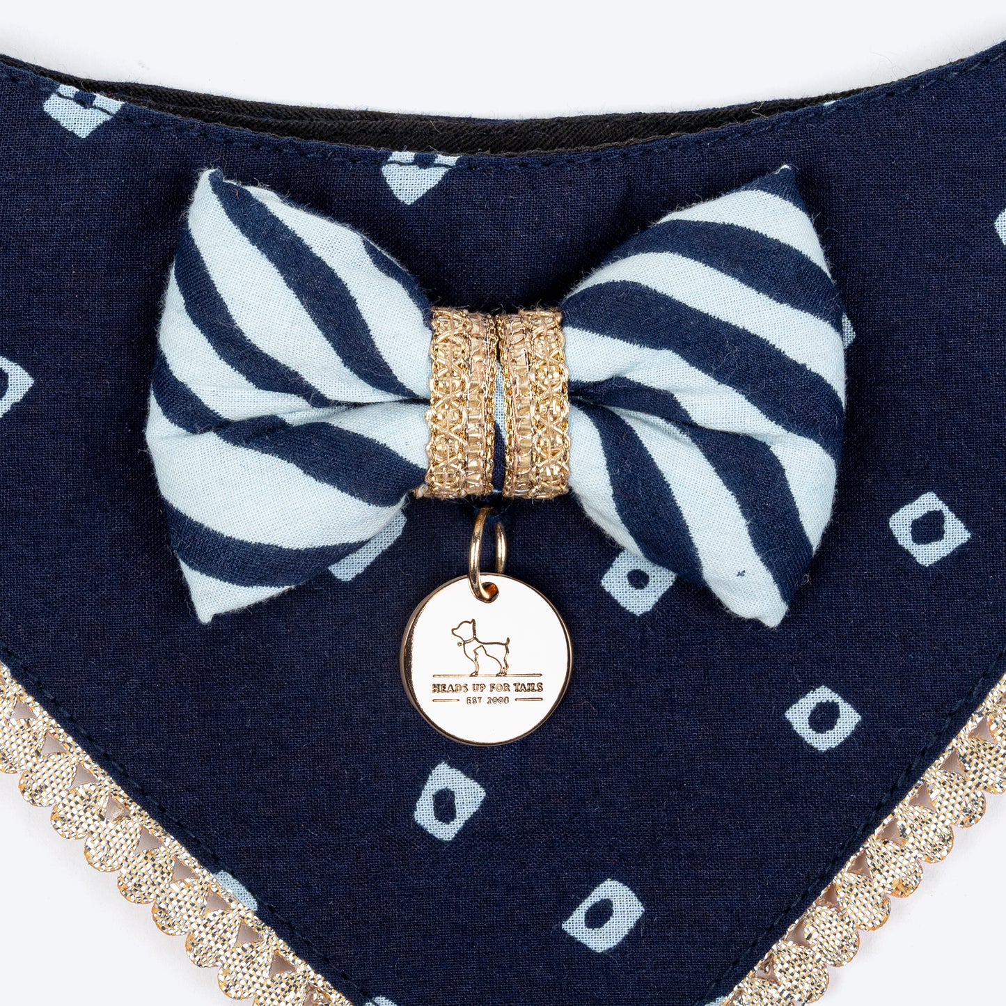 HUFT Traditional Twirls Cat Scarf - Blue - Heads Up For Tails