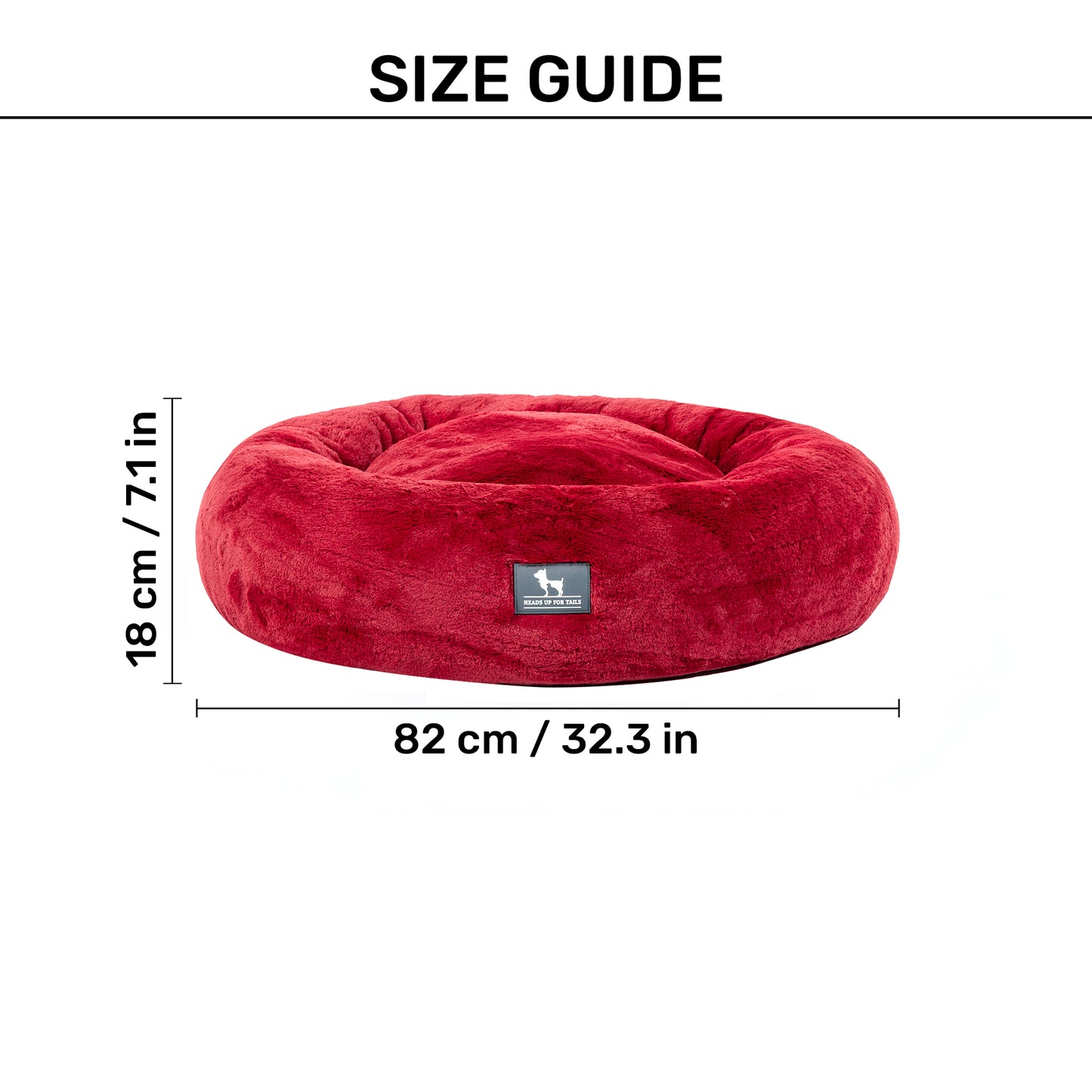HUFT Snuggle Sphere Donut Bed For Dog & Cat - Red - Heads Up For Tails