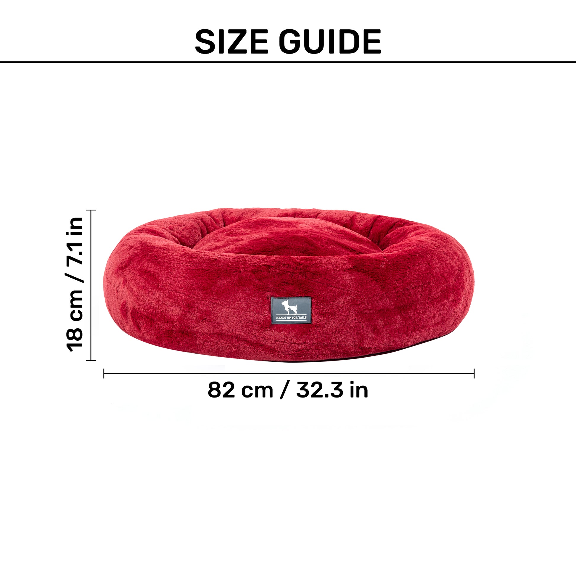HUFT Snuggle Sphere Donut Bed For Dog & Cat - Red - Heads Up For Tails