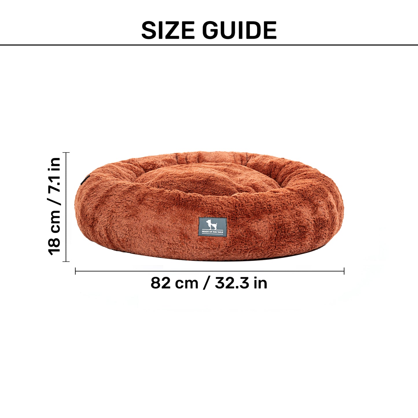 HUFT Snuggle Sphere Donut Bed For Dog & Cat - Brown - Heads Up For Tails