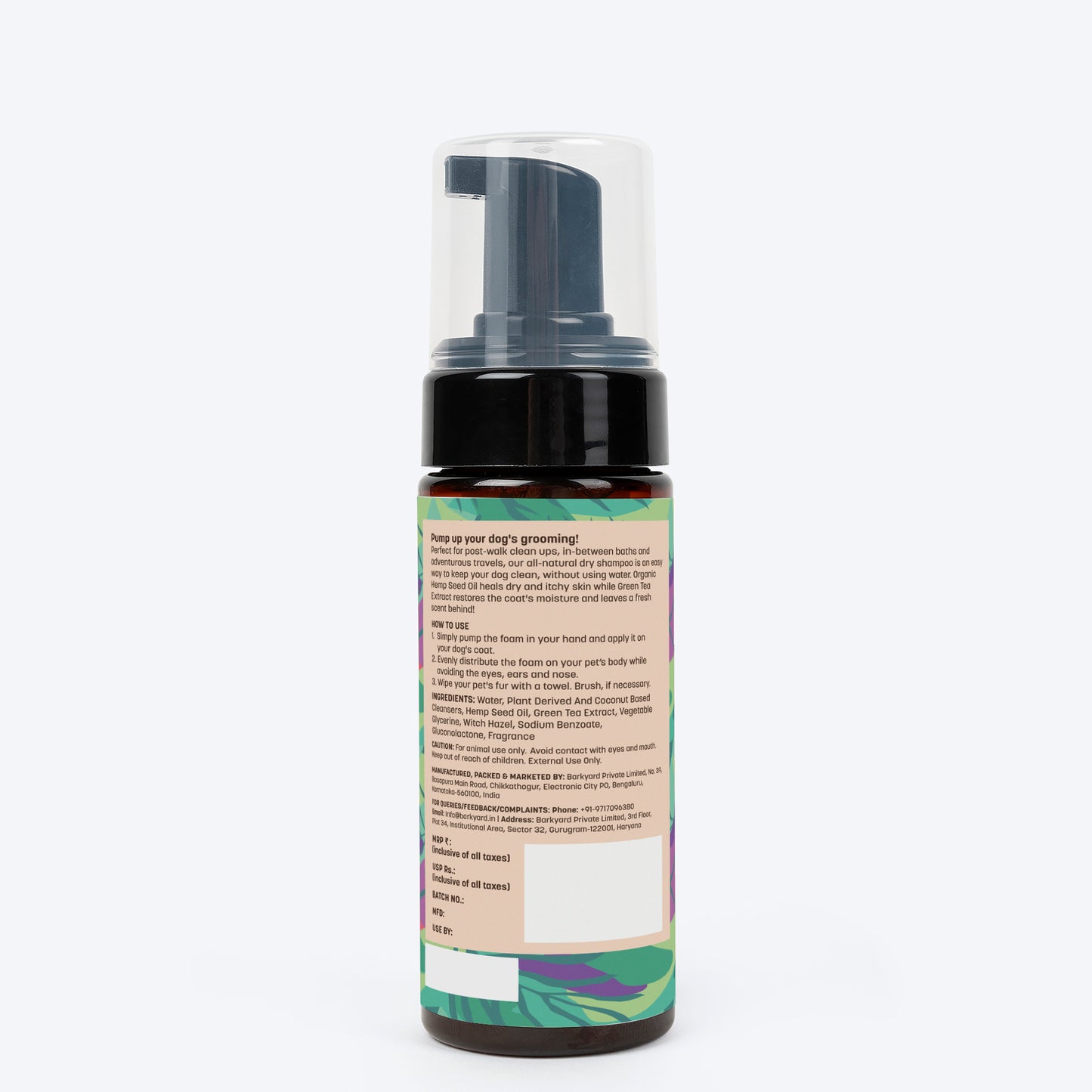 HUFT Waterless Cleansing & No Rinse Dry Shampoo For Dogs - 140 ml - Heads Up For Tails