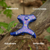Dash Dog Pixel Easy Walk Harness For Dog - Purple - Heads Up For Tails