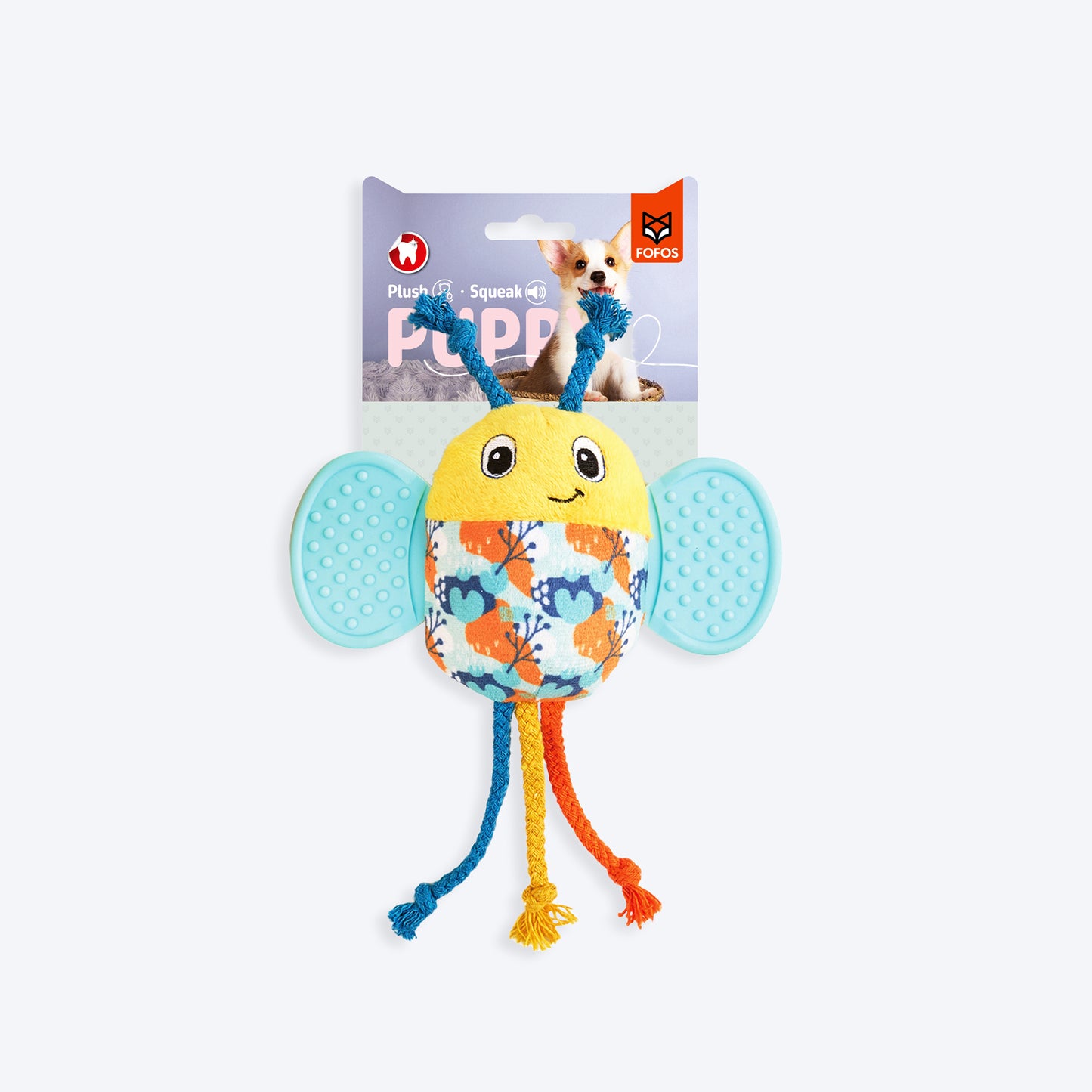 FOFOS Bee Squeaky Chew Toy For Puppy - Multicolor - Heads Up For Tails