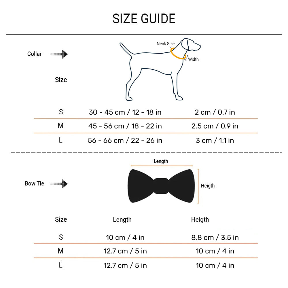 HUFT Personalised Blooming Days Fabric Collar For Dogs With Free Bow Tie - Navy Blue - Heads Up For Tails