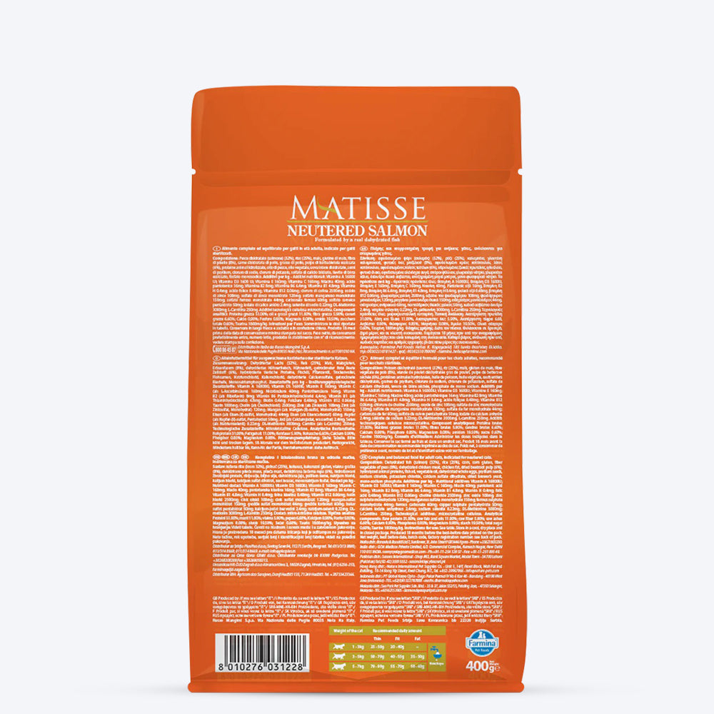 Farmina Matisse Premium Salmon Dry Cat Food for Neutered Cats - Heads Up For Tails