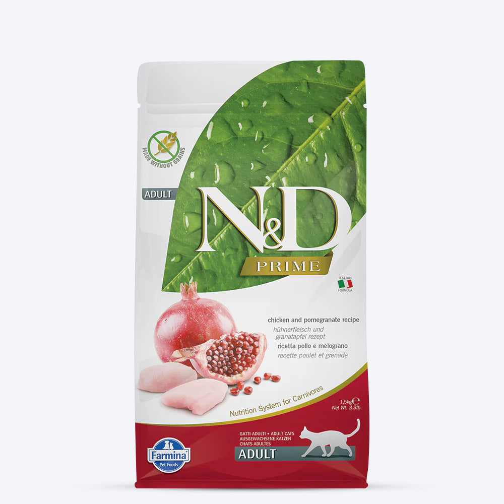 Farmina N&D Chicken & Pomegranate Grain Free Adult Dry Cat Food - Heads Up For Tails