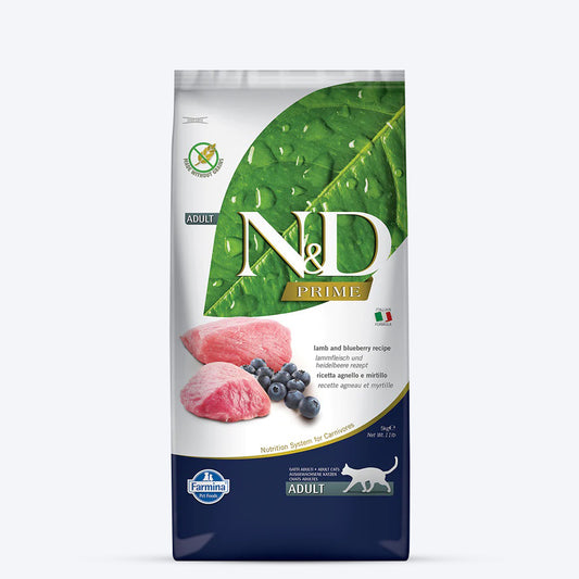 Farmina N&D Lamb & Blueberry Grain Free Adult Dry Cat Food - Heads Up For Tails