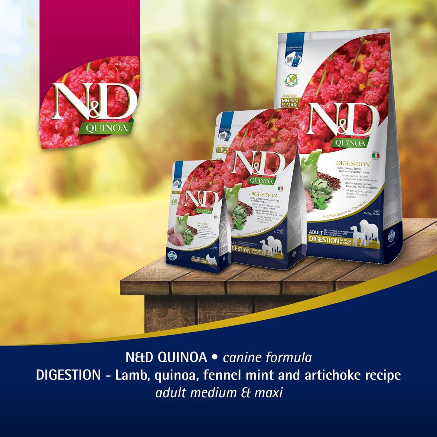 Farmina Quinoa Digestion Lamb Dry Food For Adult Dog - Medium & Maxi - Heads Up For Tails