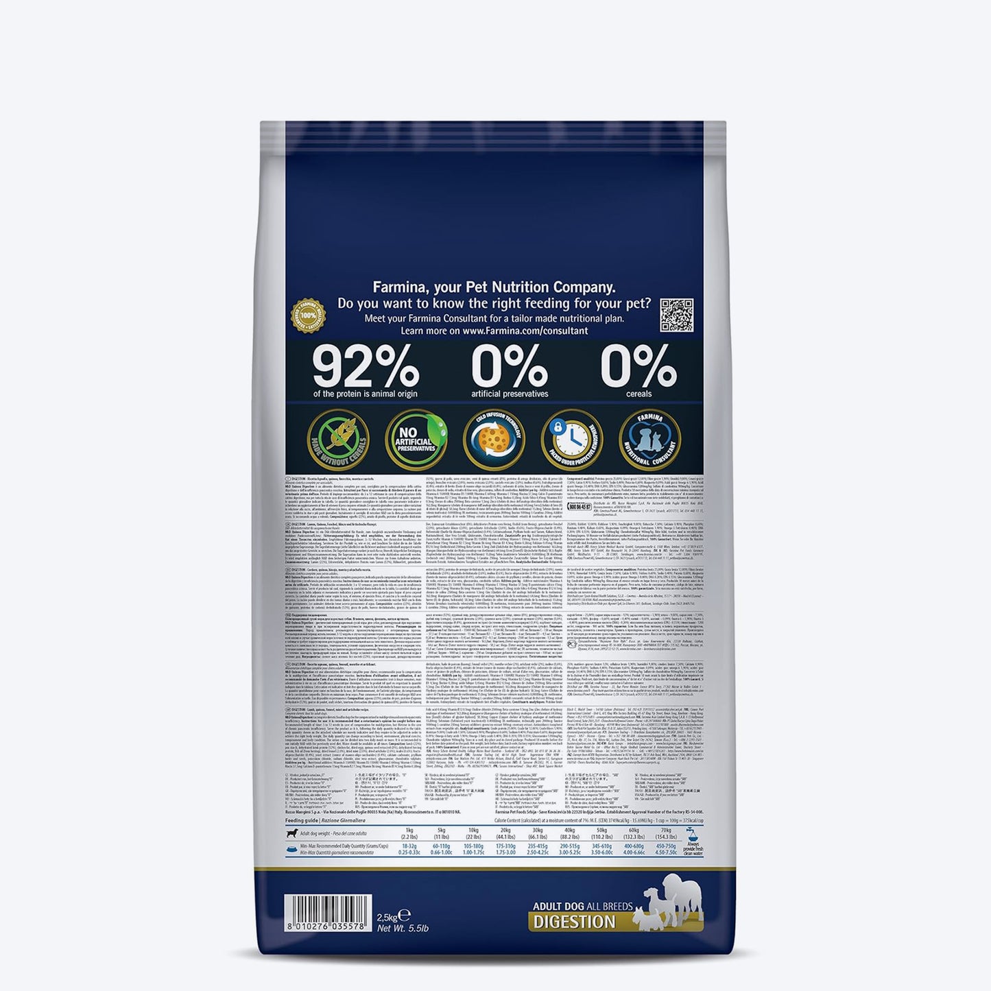 Farmina Quinoa Digestion Lamb Dry Food For Adult Dog - Medium & Maxi - Heads Up For Tails