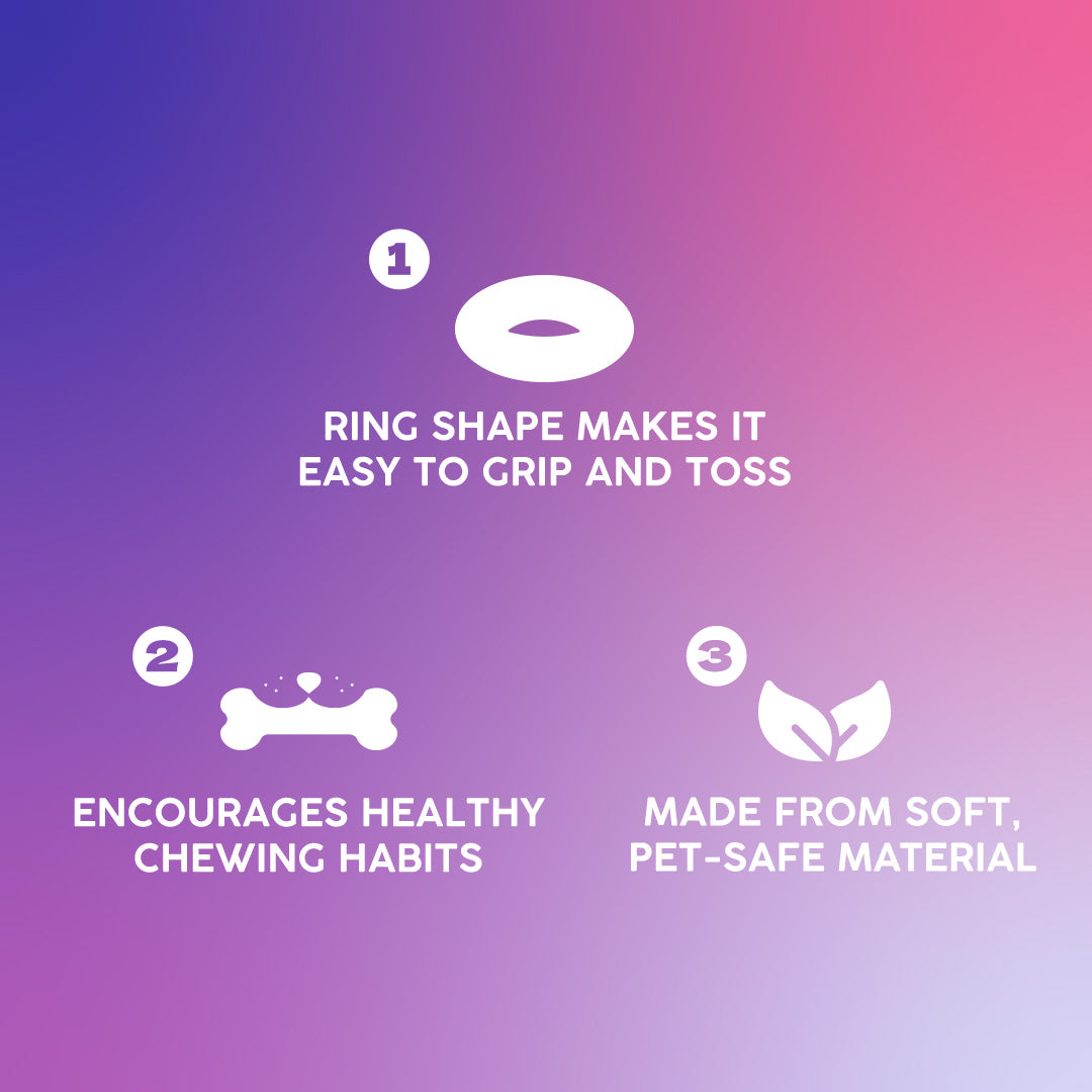 Dash Dog Softy Ring Toy For Dog - Blue - Heads Up For Tails