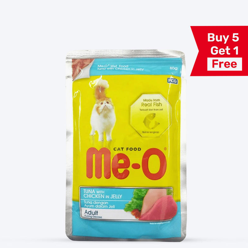 Me-O Tuna with Chicken in Jelly Wet Food For Cat - 80 gm - Heads Up For Tails