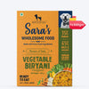 Sara's Wholesome Flavours Of India Vegetable Biryani Dog Wet Food, 300 gm, with 35% paneer and 65% rice & veggies.