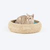 HUFT Nature Nap Basket Bed With Block Printed Cushion For Cat - Multicolor - Heads Up For Tails